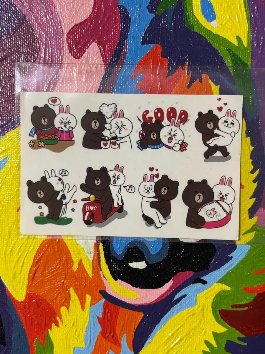 네이버 라인 코니 브라운 스티커 인테리어 소품 꾸미기용 포장용