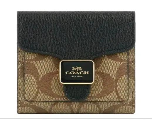 (새상품)COACH 코치 시그니처 반지갑 IMLOV 블랙 C7805