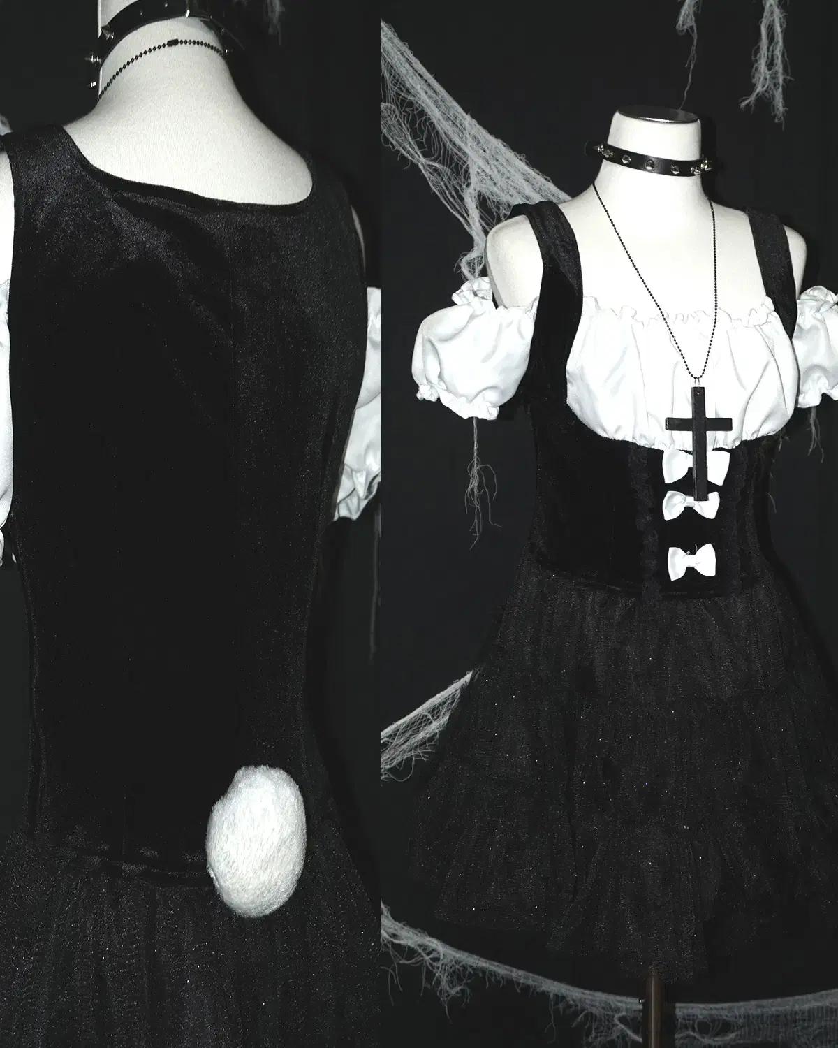 rabbit tail gothic dress