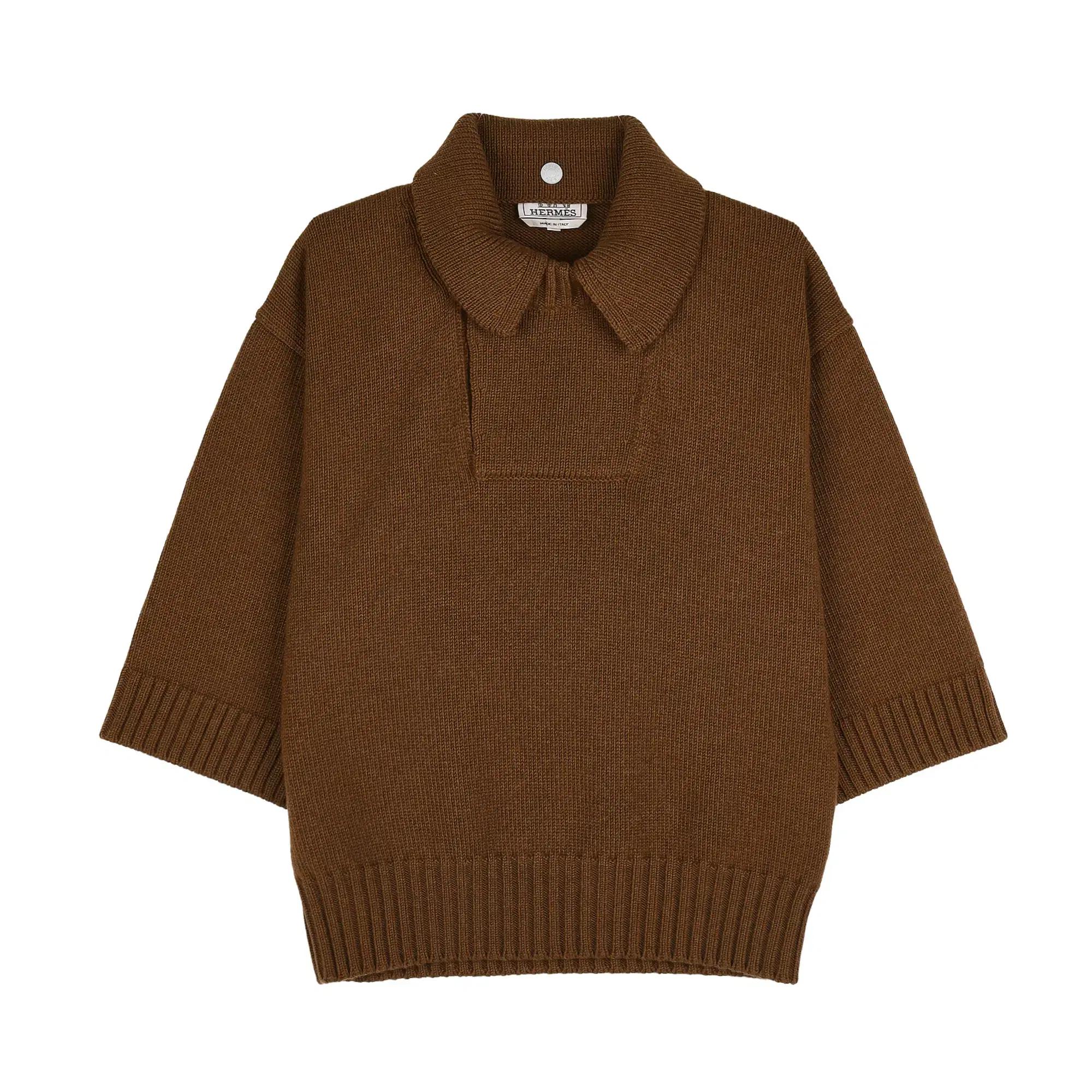에르메스 H367310HA 캐시미어 반팔 풀오버 니트- S