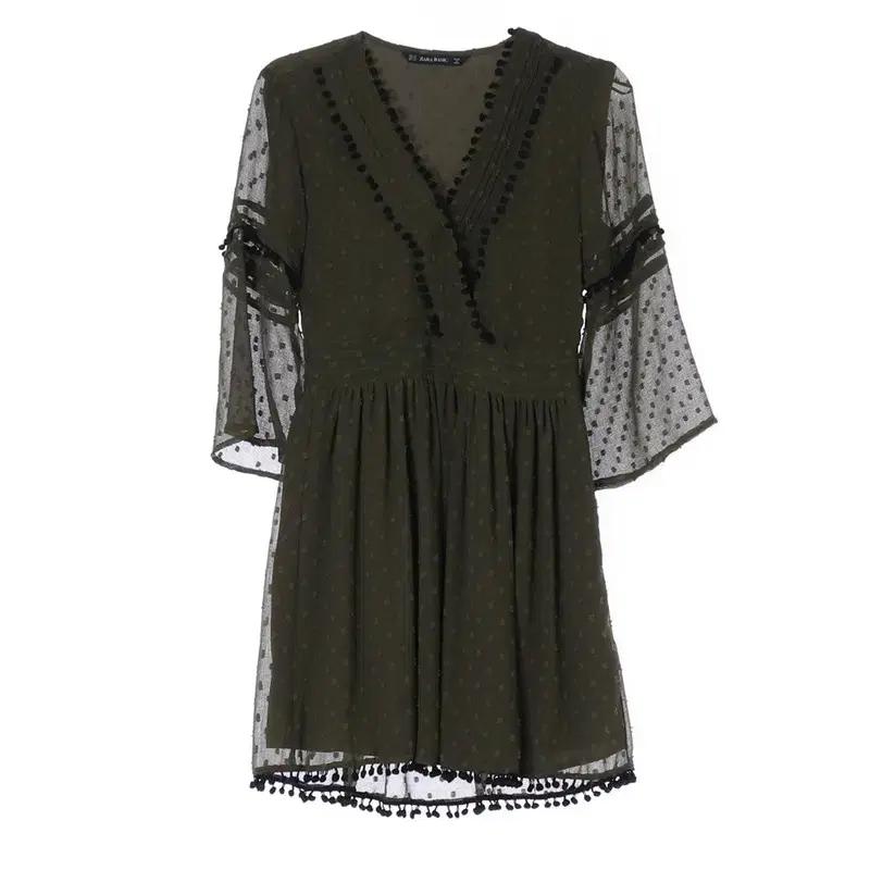 자라 쉬폰 도트 미니 원피스