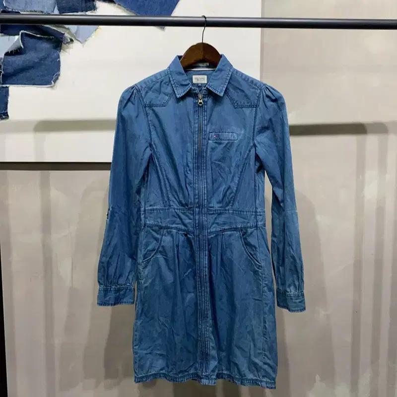 (80) 타미힐피거 여성 캐주얼 데님 셔츠 원피스