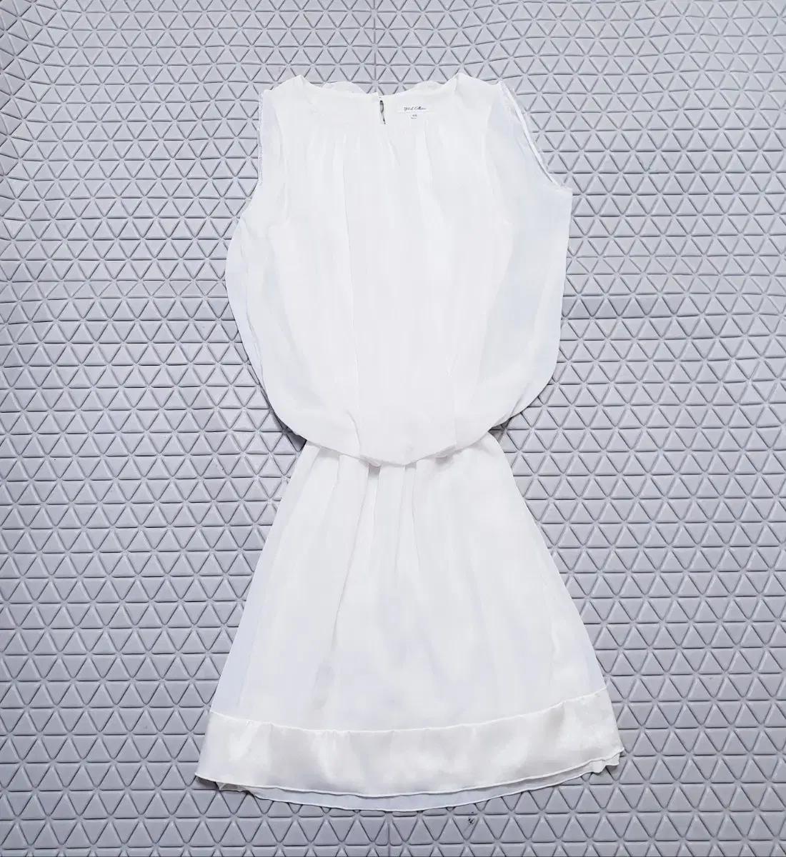 [55] 화이트 쉬폰 원피스 민소매 나시 흰색 여름 정장 여성 스커트