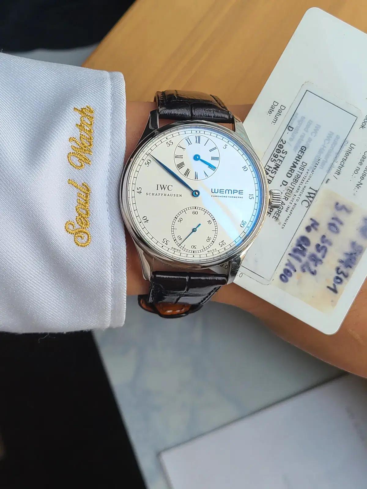 [정품] IWC 포르투기저 레귤레이터 100개 한정판 블루핸즈 43