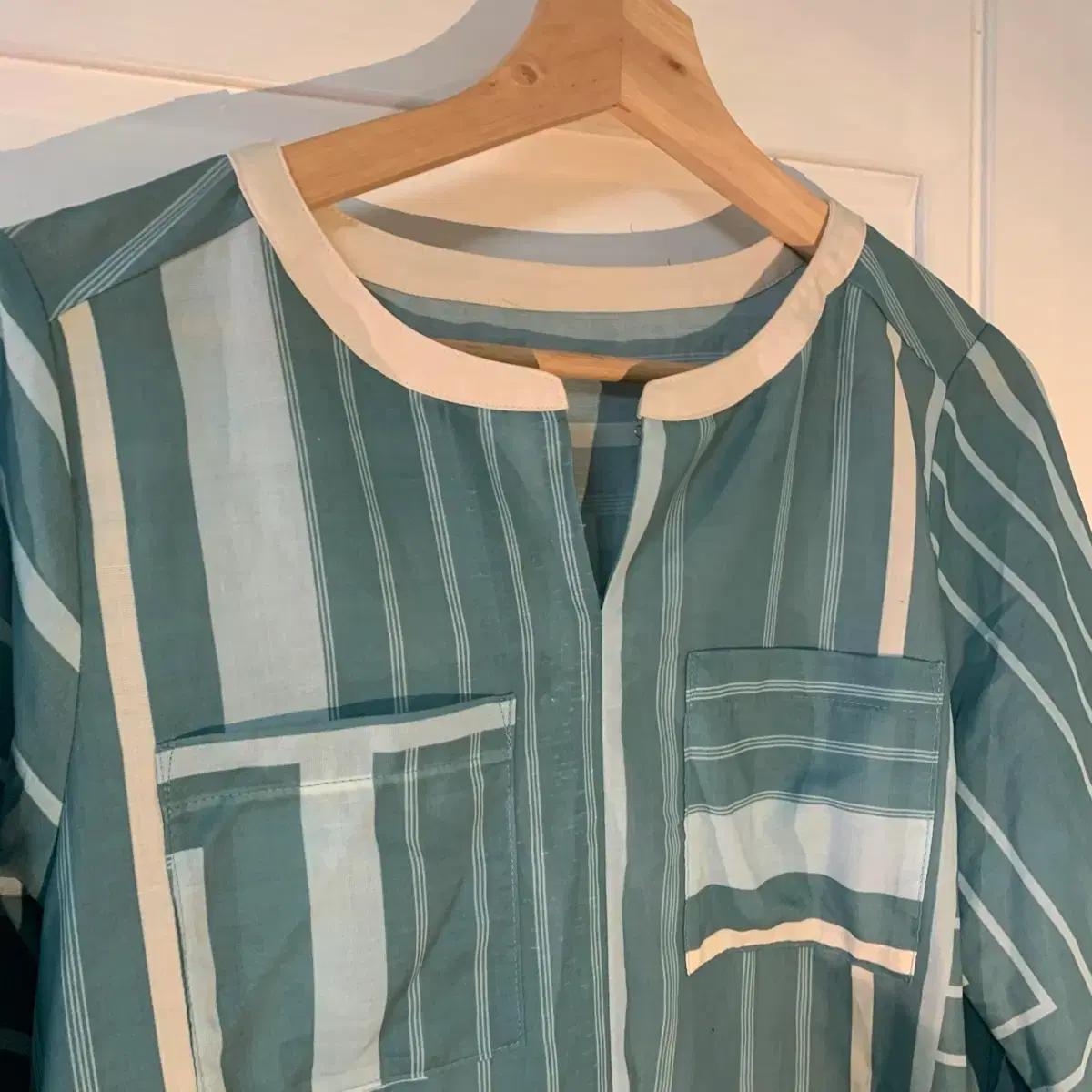 Eimee Law 민트 스트라이프 여름 롱원피스 55-66