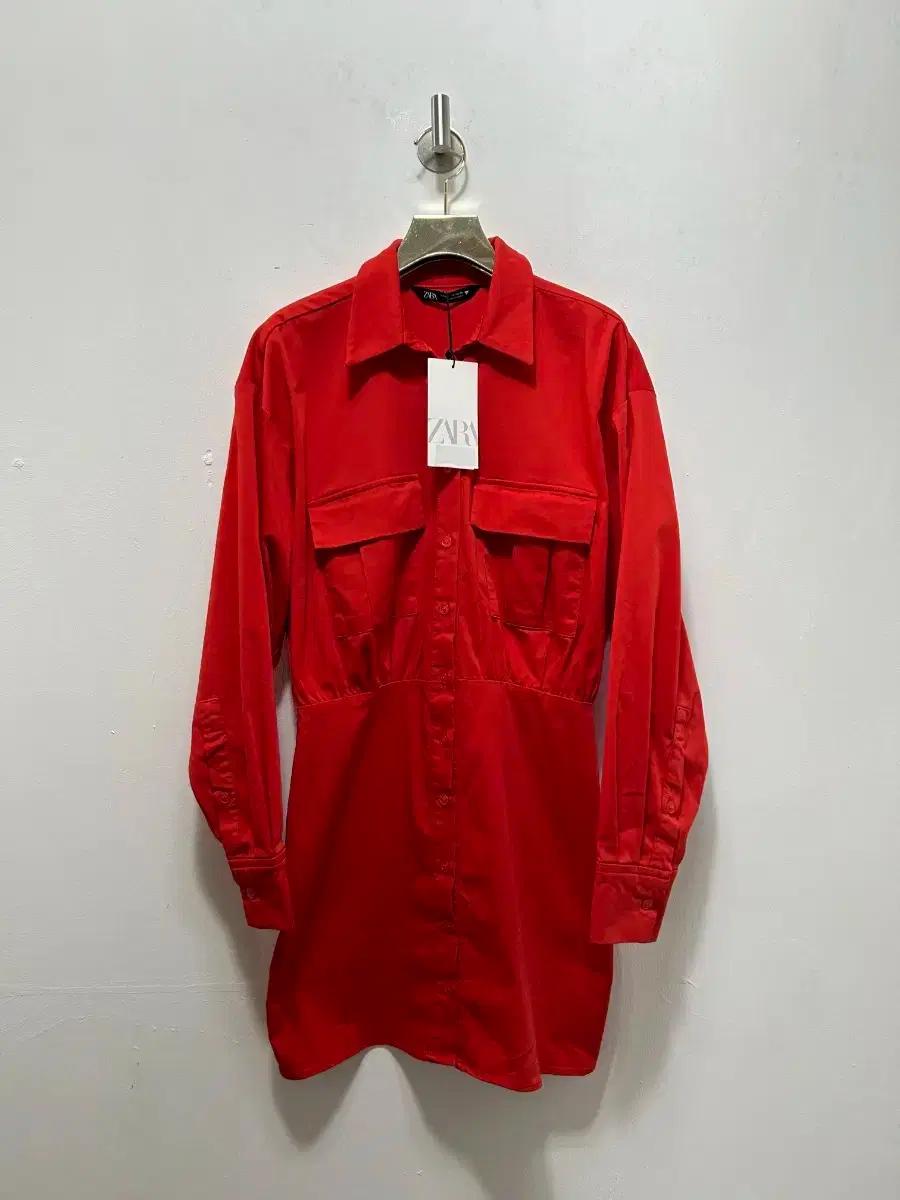 M 자라 여성 폴로 셔츠 긴팔 미디 원피스 새상품