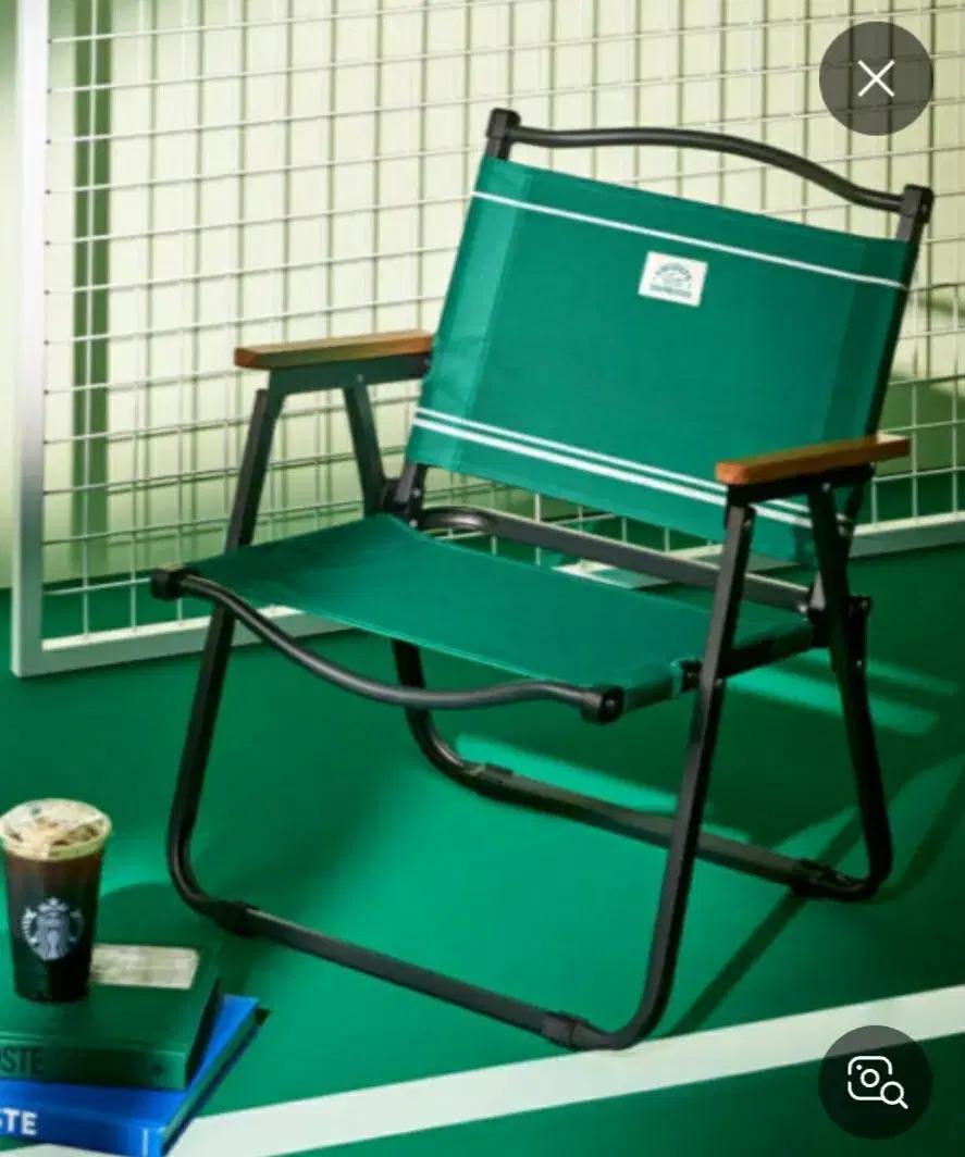 (미개봉새상품)스타벅스 라코스테 폴딩체어 그린.스타벅스 체어.캠핑의자