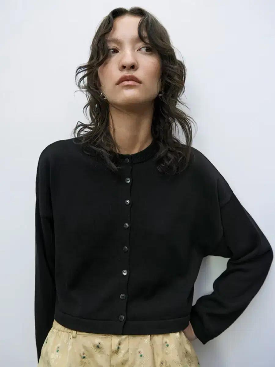 cordera cotton cropped cardigan