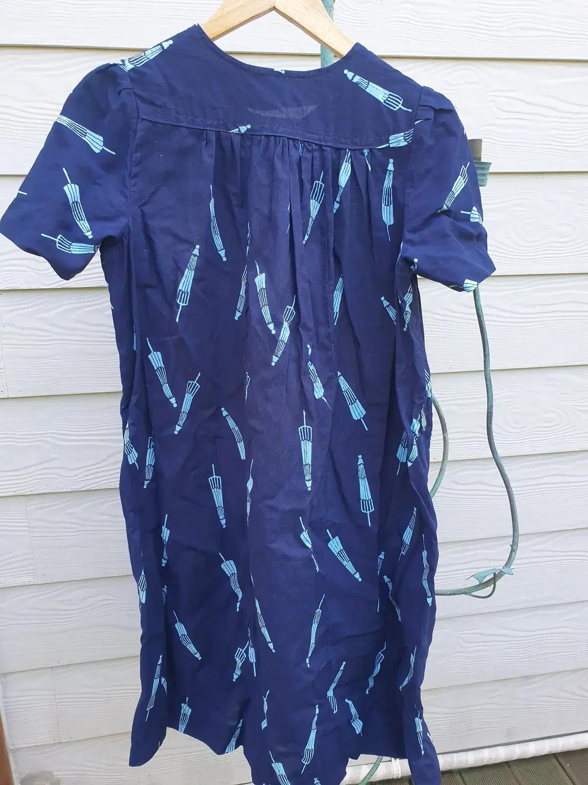 시원한 마소재 우산장식 레트로 원피스