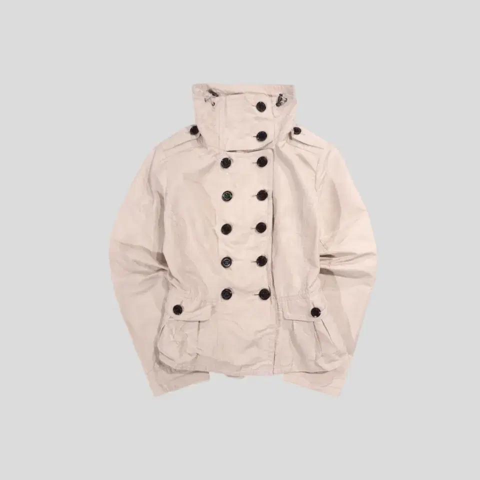 버버리 JP 베이지 하이넥 캐주얼 트렌치코트 숏코트 WOMANS M