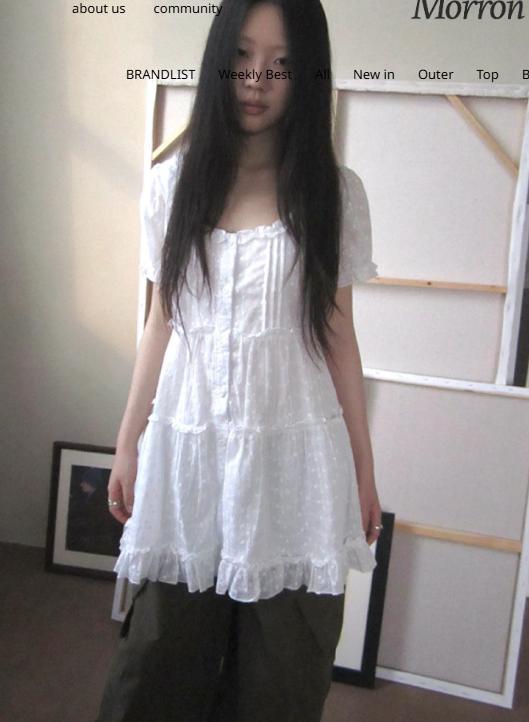 ang:project Claude Dot Lace Puff Dress