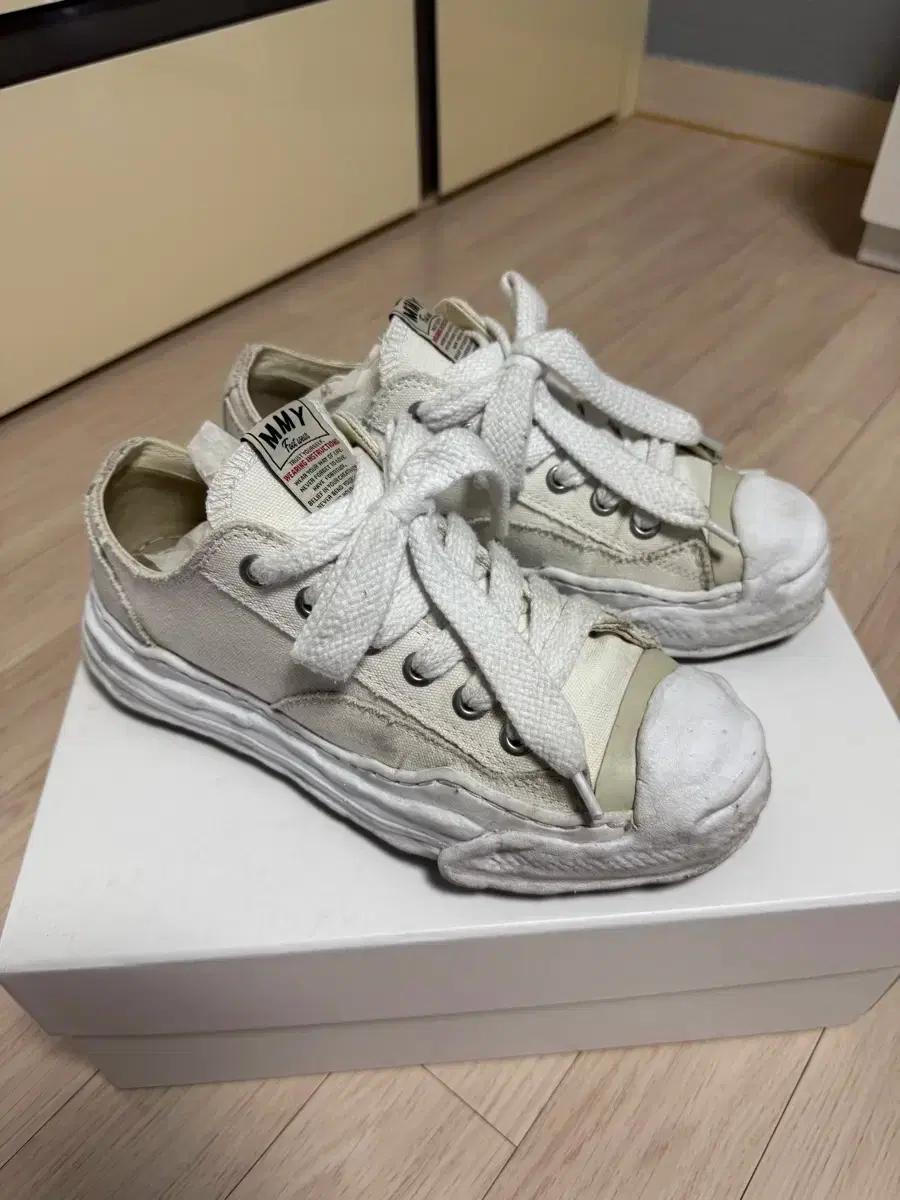 메종 미하라 야스히로 행크 OG 솔 캔버스 로우탑 스니커즈 [40]