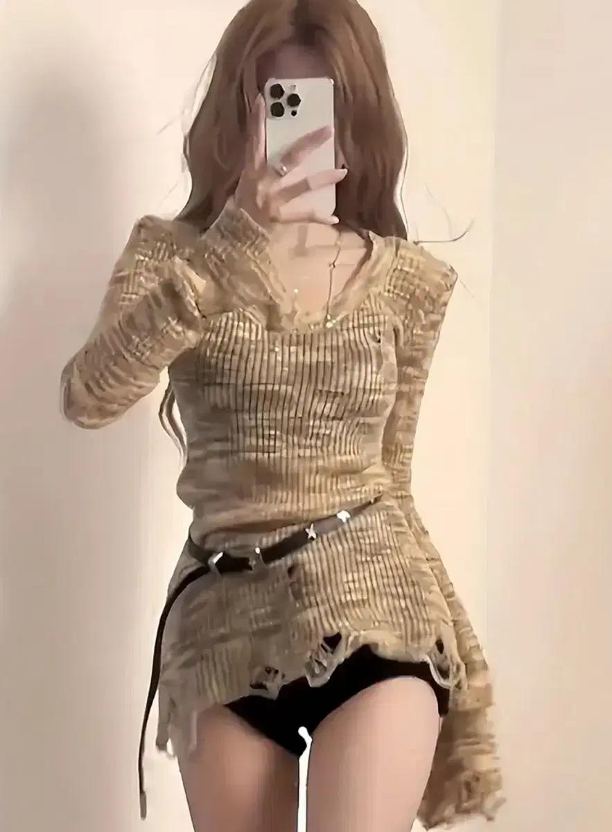 브이넥 여름 니트 에이블리