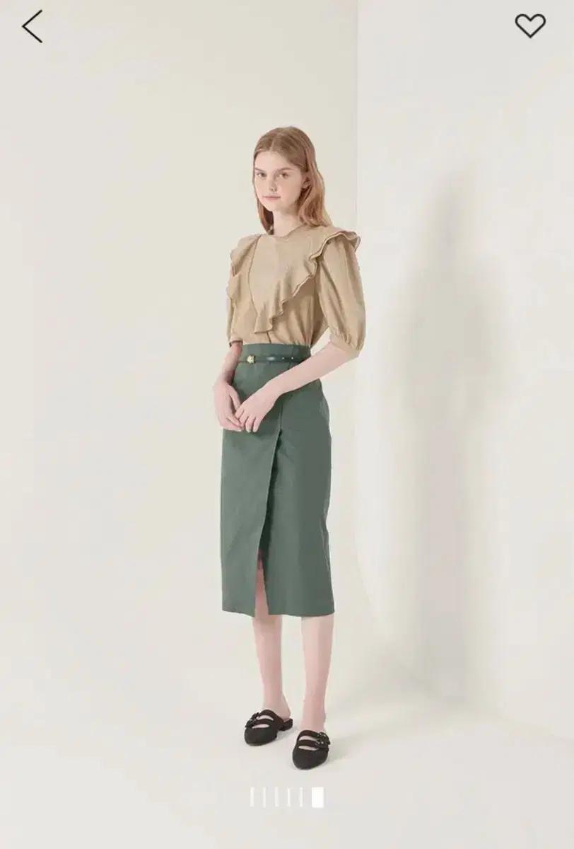 한섬 SJSJ 스플릿 스커트 슬릿 트임 롱치마 펜슬 H라인 정장 오피스룩