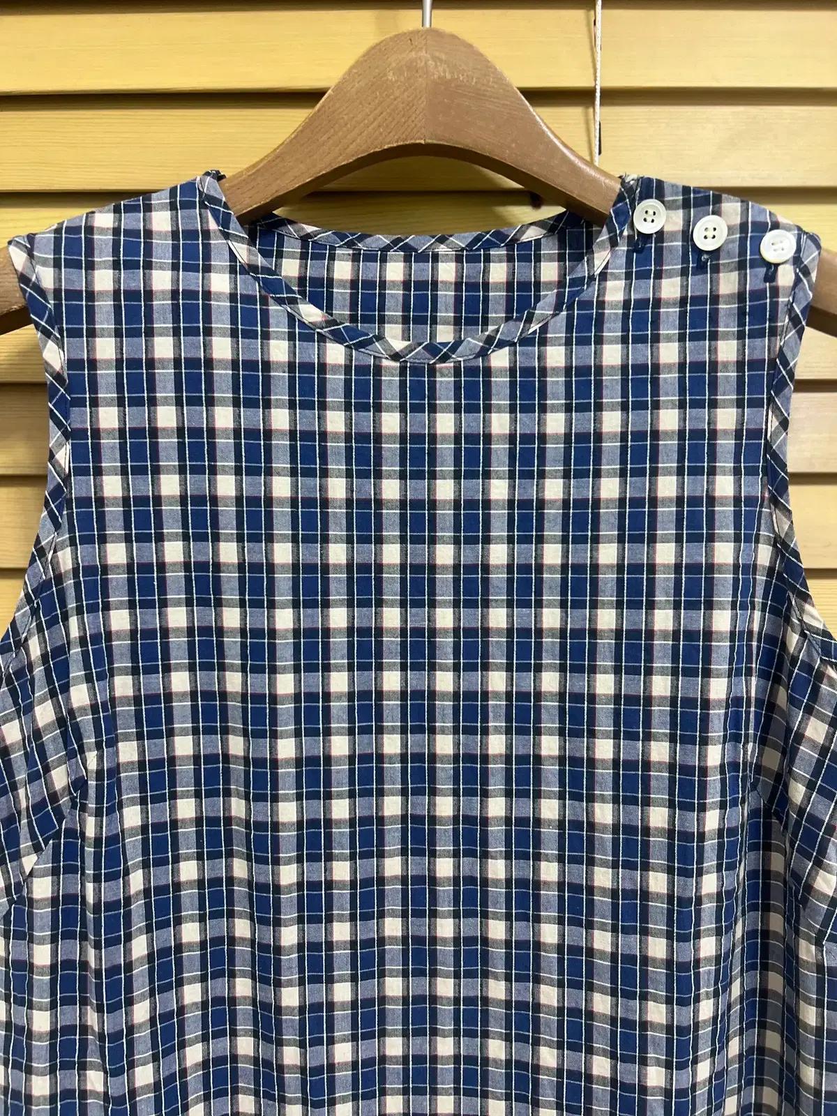 일본수입 여성 체크 민소매원피스 FREE