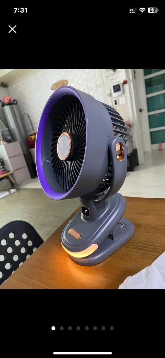 캠핑용 집게형 탁상 미니 회전 선풍기 초강풍 무드등 usb