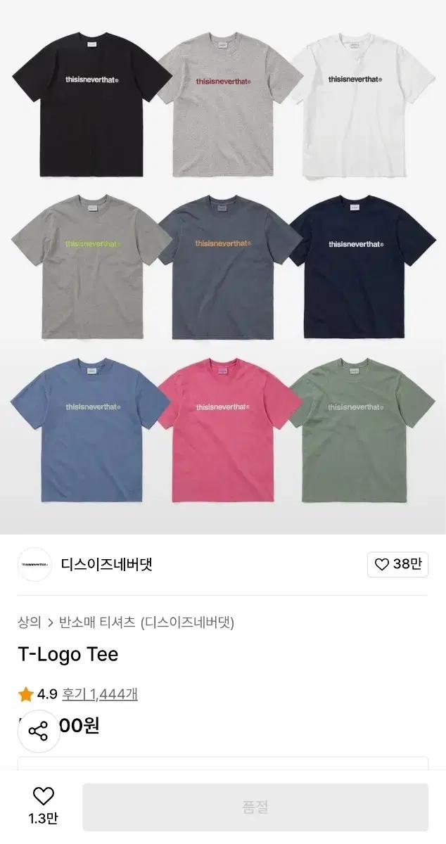 (새상품) 디스이즈네버댓 반팔 로고티 네이비