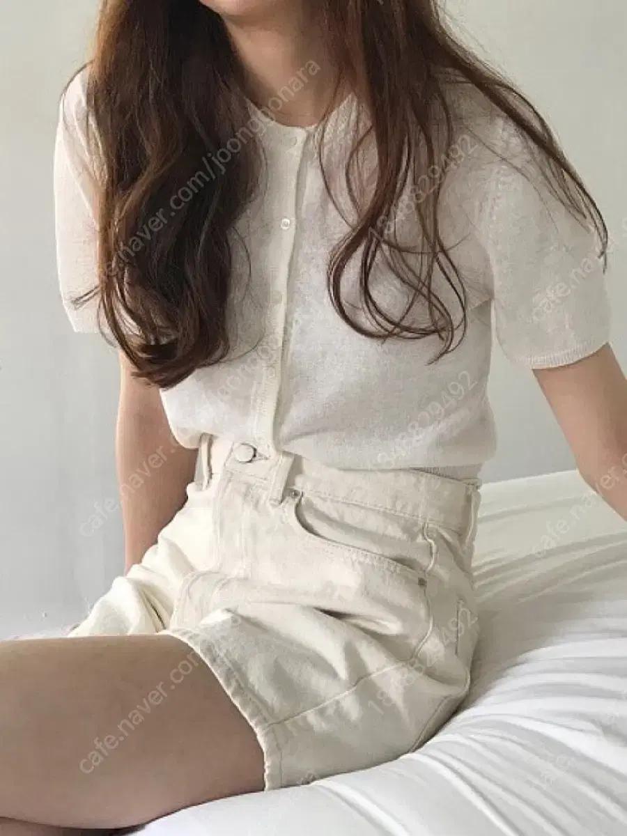 시어드 베지터블 콘 크림 하프 데님 S