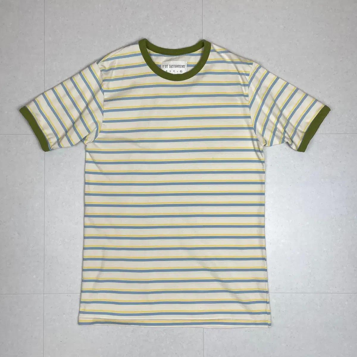 벌스데이수트 birthdaysuit 스트라이프 코튼 반팔 티셔츠 XL
