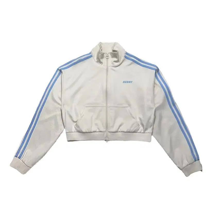 NERDY 크림 스카이블루 크롭 저지 S