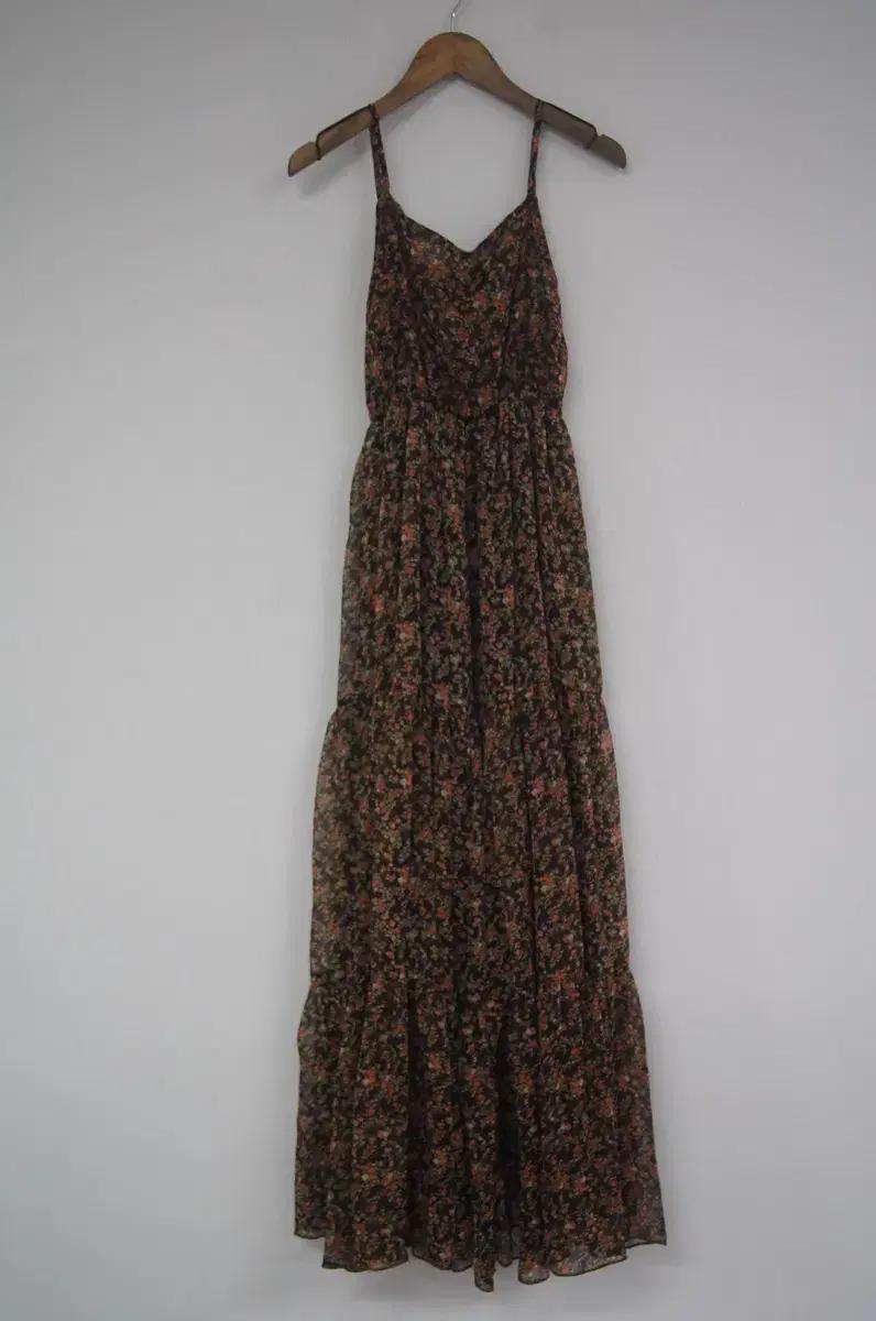 [원피스] 비스튀에 브라운 원피스 꽃무늬