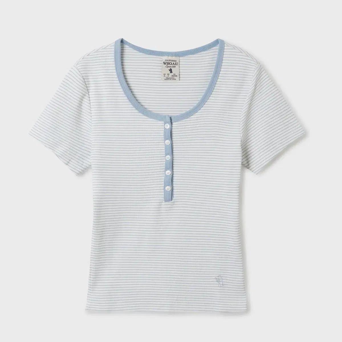후아유 헨리넥 티셔츠 Ribbed Henry Neck T-Shirt