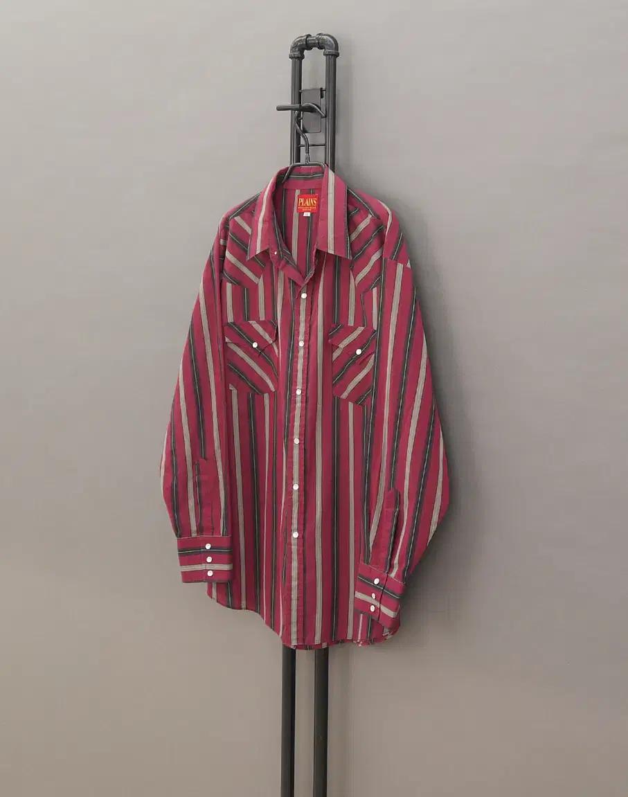 PLAINS 90's 플레인스 웨스턴웨어 스트라이프 웨스턴셔츠XL~110