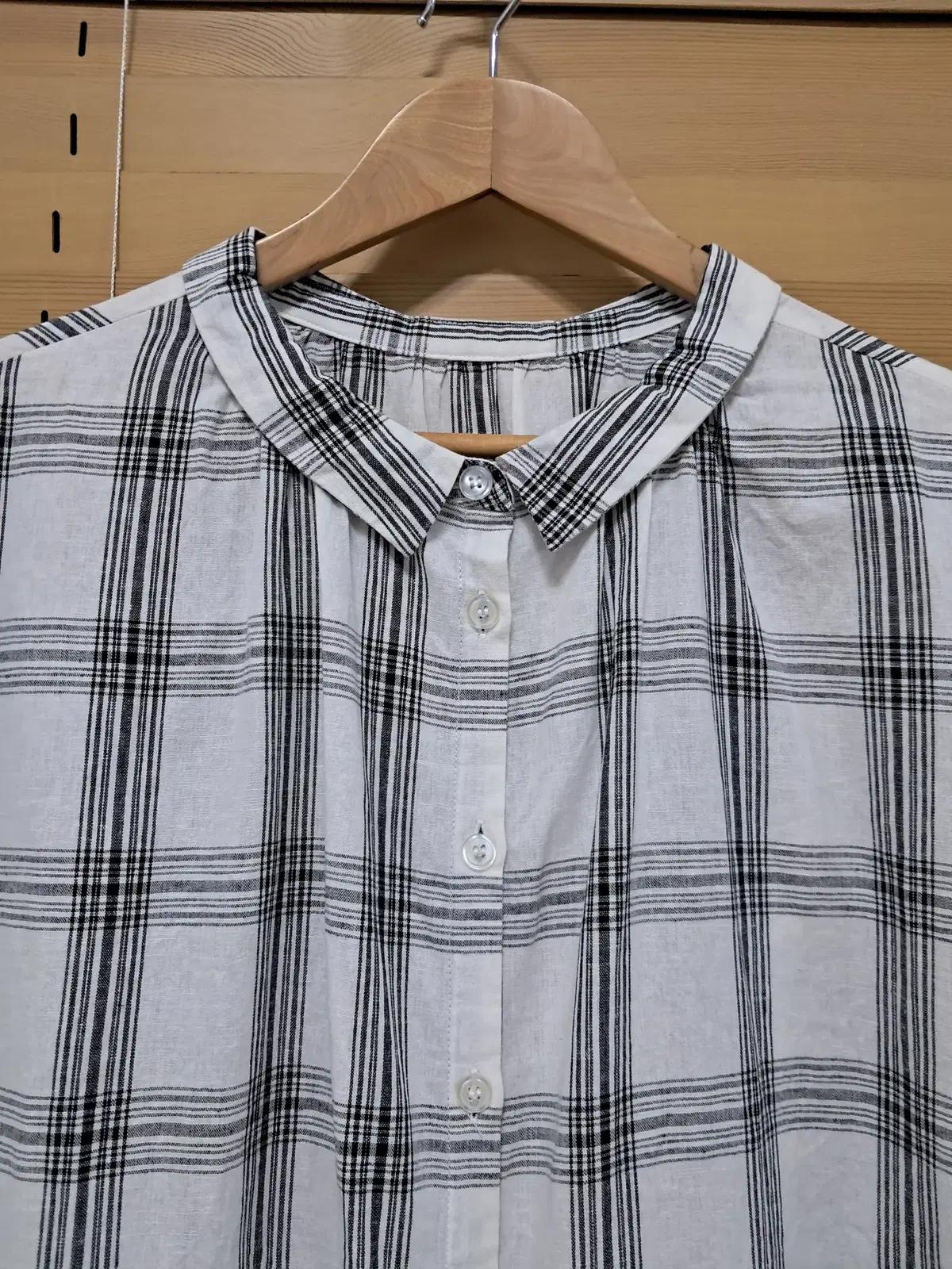 일본수입 여성 체크린넨원피스 free