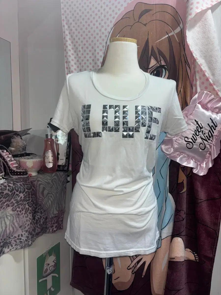 갸루 반팔티 스터드 티셔츠
