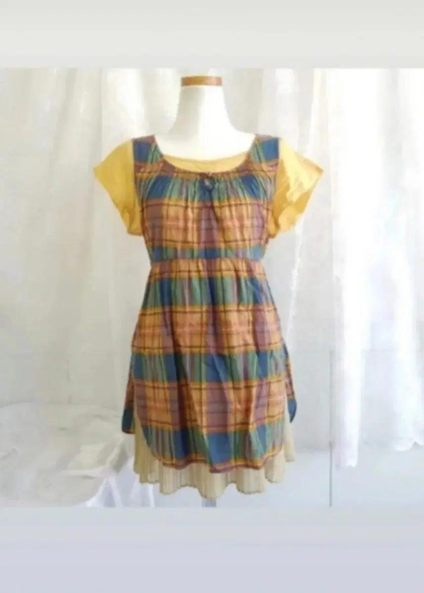 미니 원피스 빈티지 모리걸 여름 체크