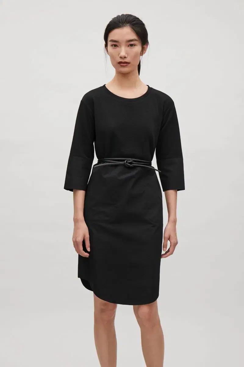 COS 니트 코튼 포플린 드레스 원피스