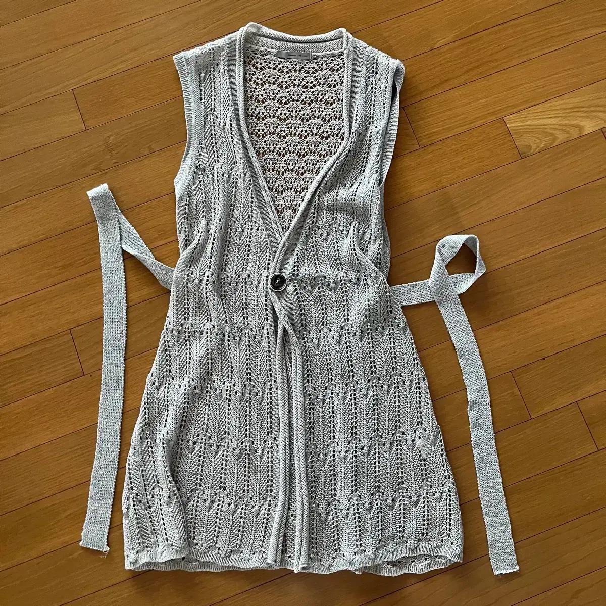 뜨개 스타일 니트 조끼 뷔스티에