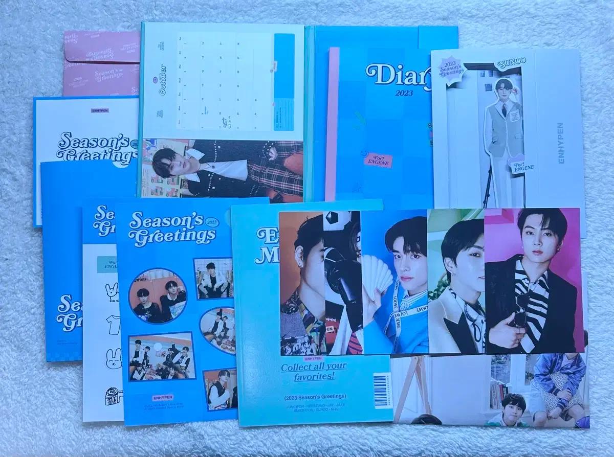 엔하이픈 2023 시즌그리팅 시그 캘린더 포스트 카드 포스터 다이어리