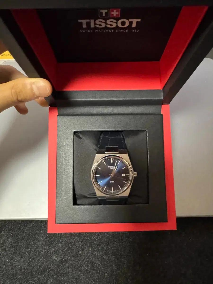 [새상품급] 티쏘 prx 쿼츠 40mm 청판 가죽밴드 새상품급 판매합니다