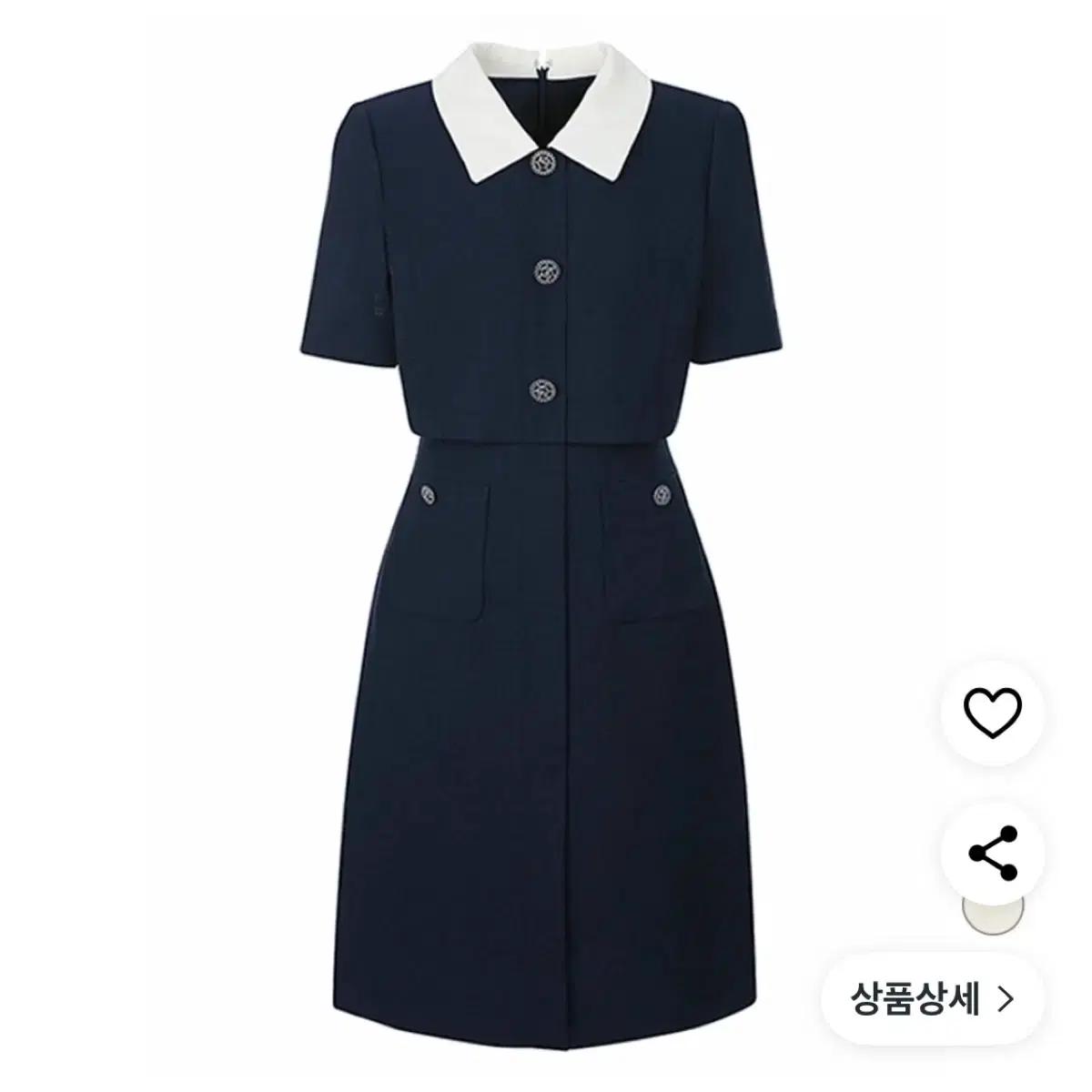 SOUP 숲 트위드 반팔 여름 원피스 네이비 44 55 하객룩 추천