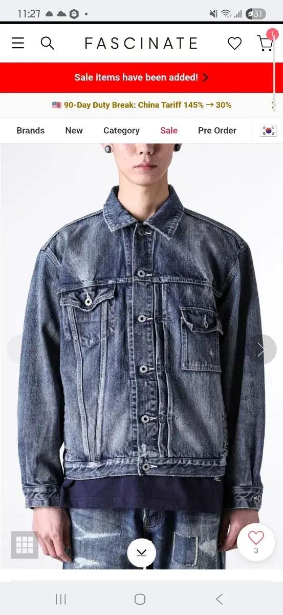 FDMTL 펀더멘탈 DENIM JACKET 3YR WASH (Indigo