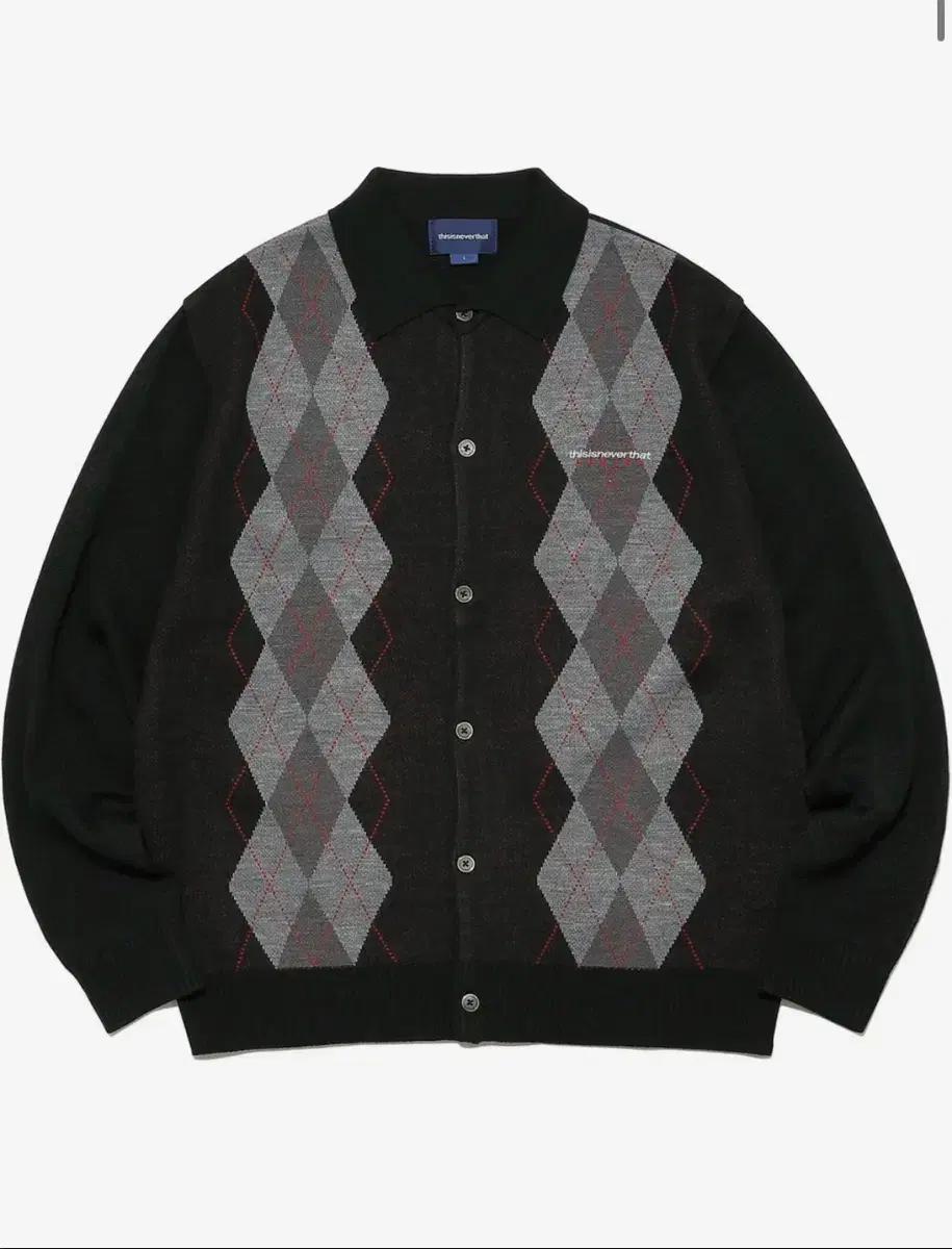 Argyle Shirt Cardigan Black 디스이즈네버댓