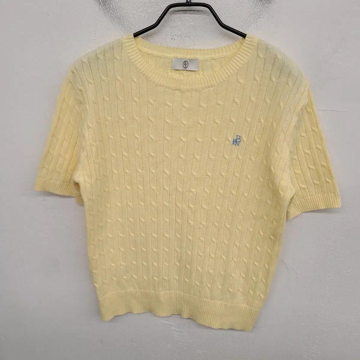 [여성55 size] BE 반팔 케이블 니트