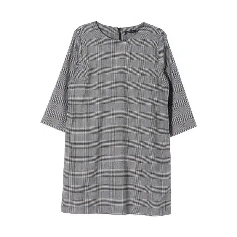 (L) 자라 체크 롱 원피스