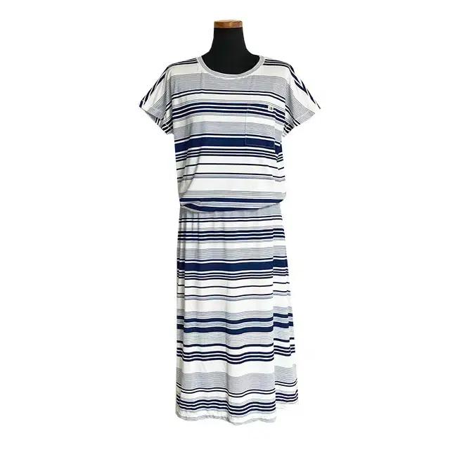 노스페이스 부에나 프린트 스트라이프 반팔 원피스 S