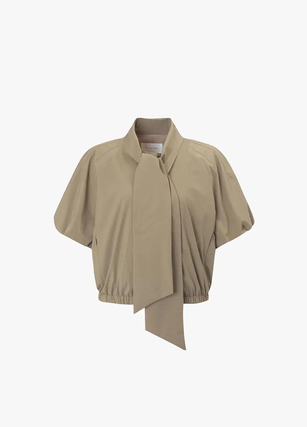 미샤 퍼프 슬리브 타이 숏 점퍼 (카키베이지) - 미착용새상품(가격내림)