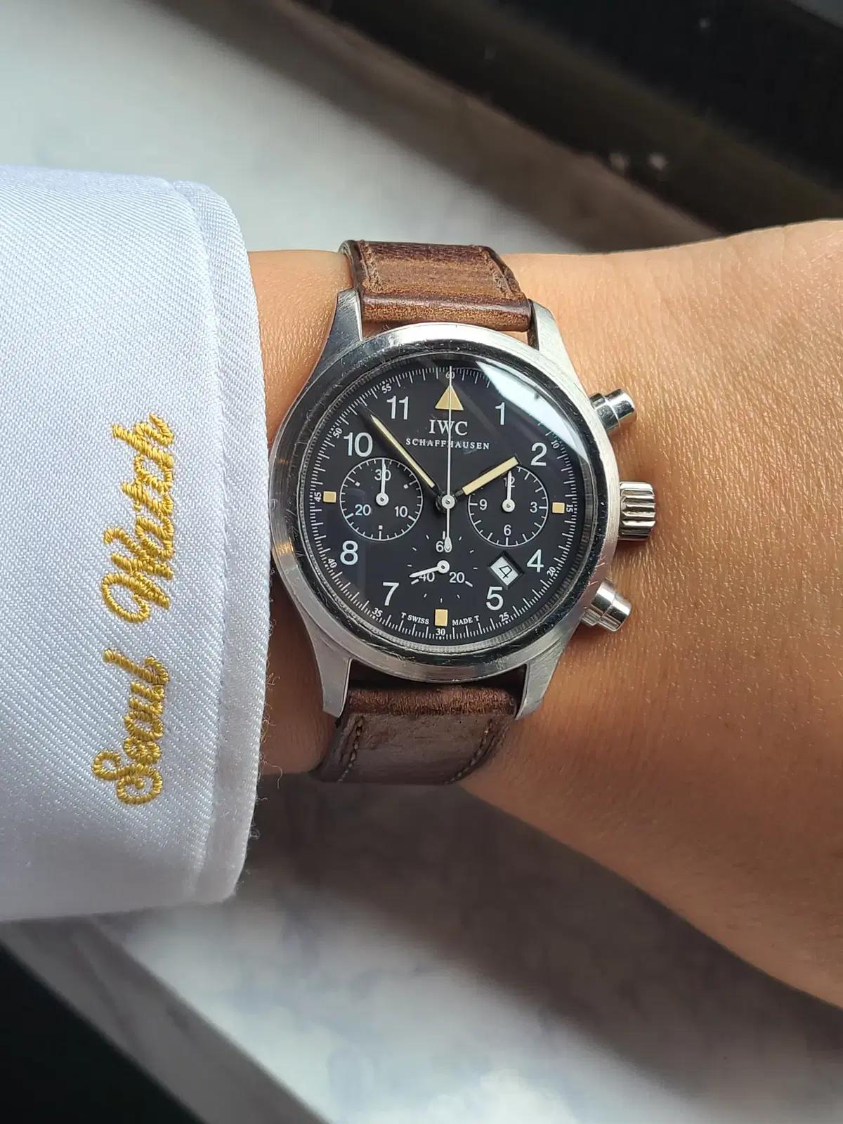 [정품] IWC 밀리터리 파일럿 크로노그래프 트리튬 야광