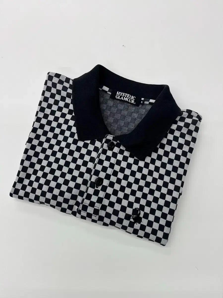 Hysteric Glamour 히스테릭글래머 블랙 체크보드 카라티