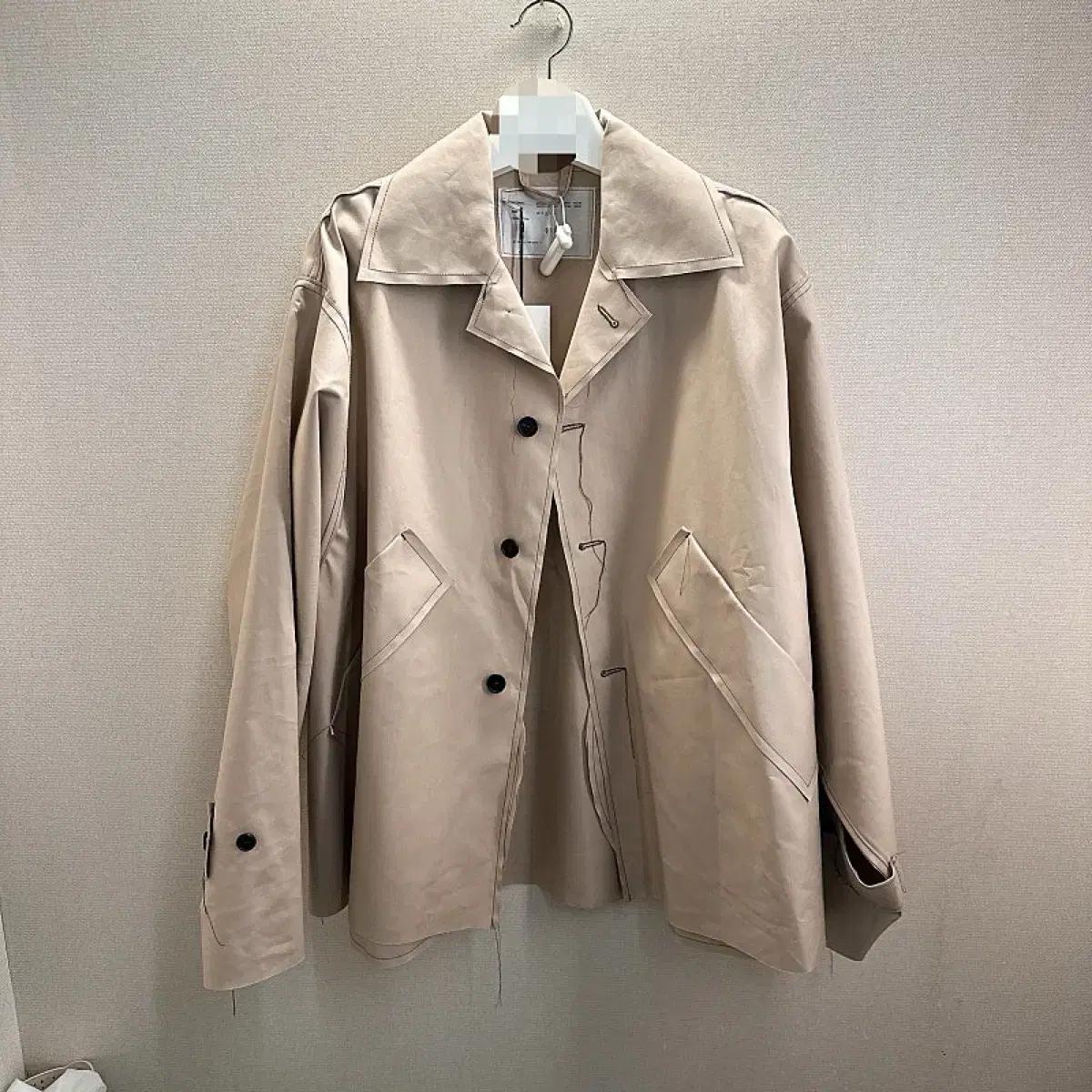 (정품/새상품) 카미엘 포트젠스 남성 샌드 오버사이즈 숏 맥 코트