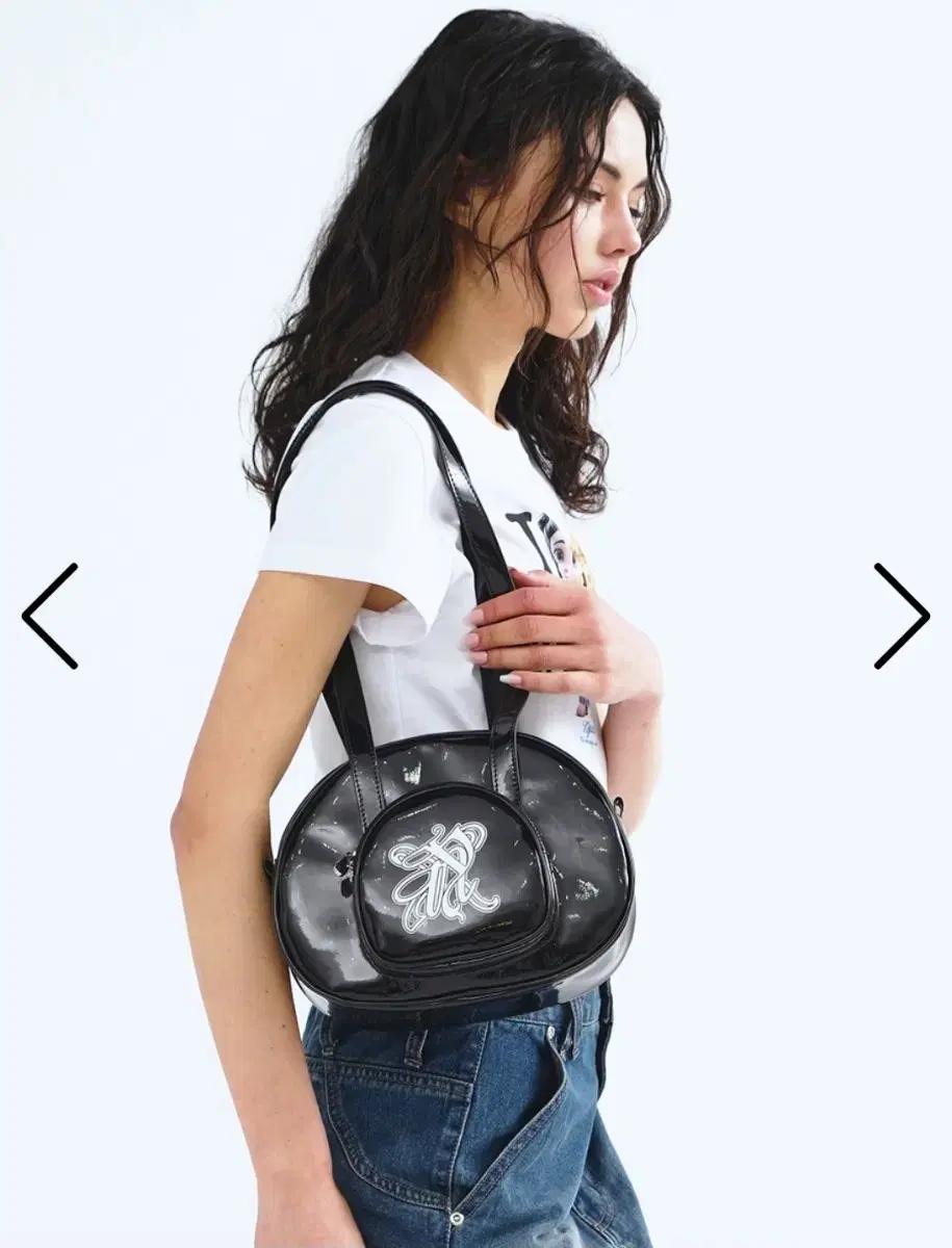 엔와이엑스엑스 OVER POUCH TOTE BAG BLACK