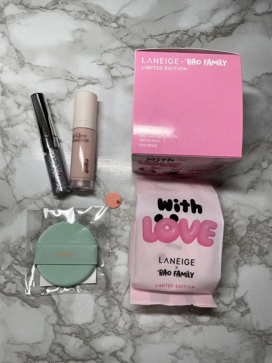 [한정판] 라네즈 글로우 쿠션 + 에스쁘아 21호 파데 + 마스카라 펄