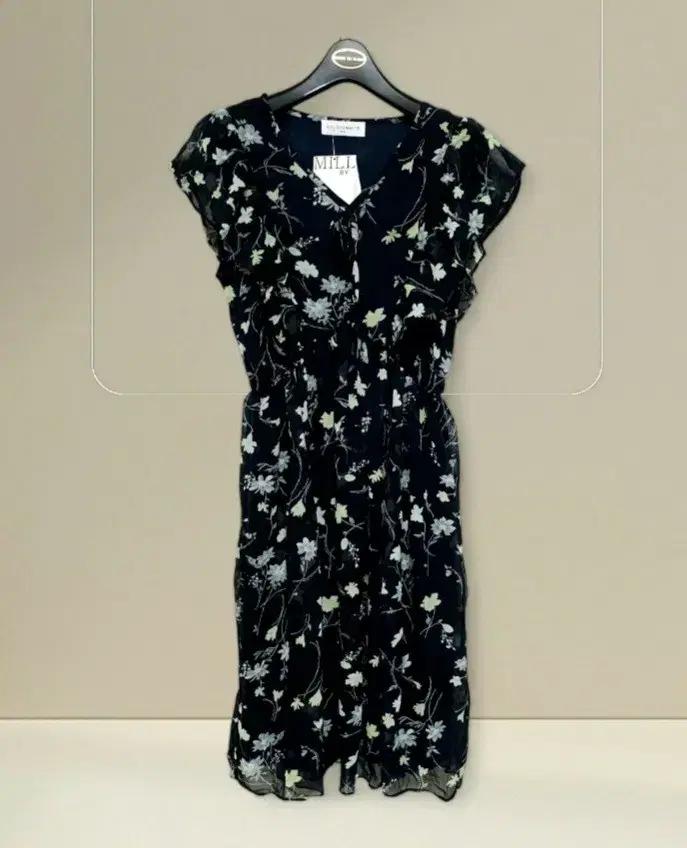 새상품 55 66 여성 꽃무늬 쉬폰 반팔 원피스 롱원피스 프린트 새제품