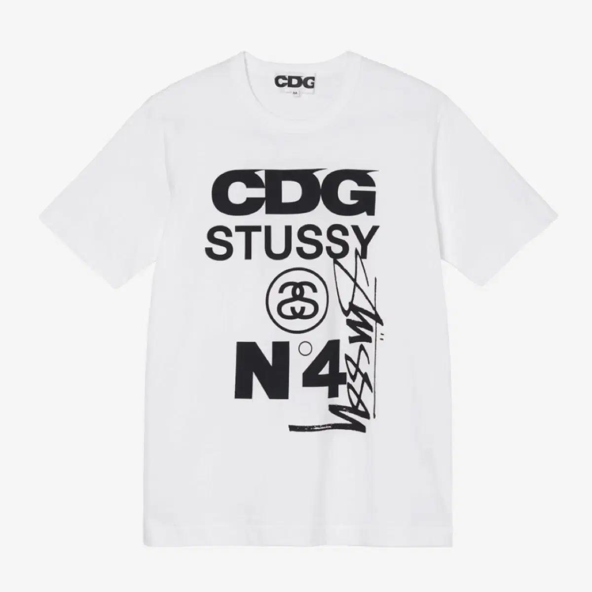 [M] CDG x 스투시 티셔츠 화이트