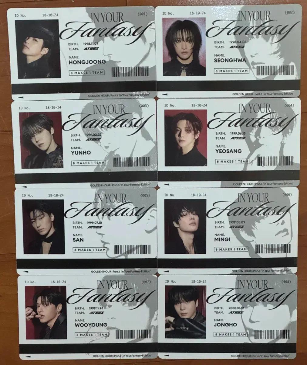 ATEEZ 아우어베이커리 In your fantasy 팝업 ID CARD