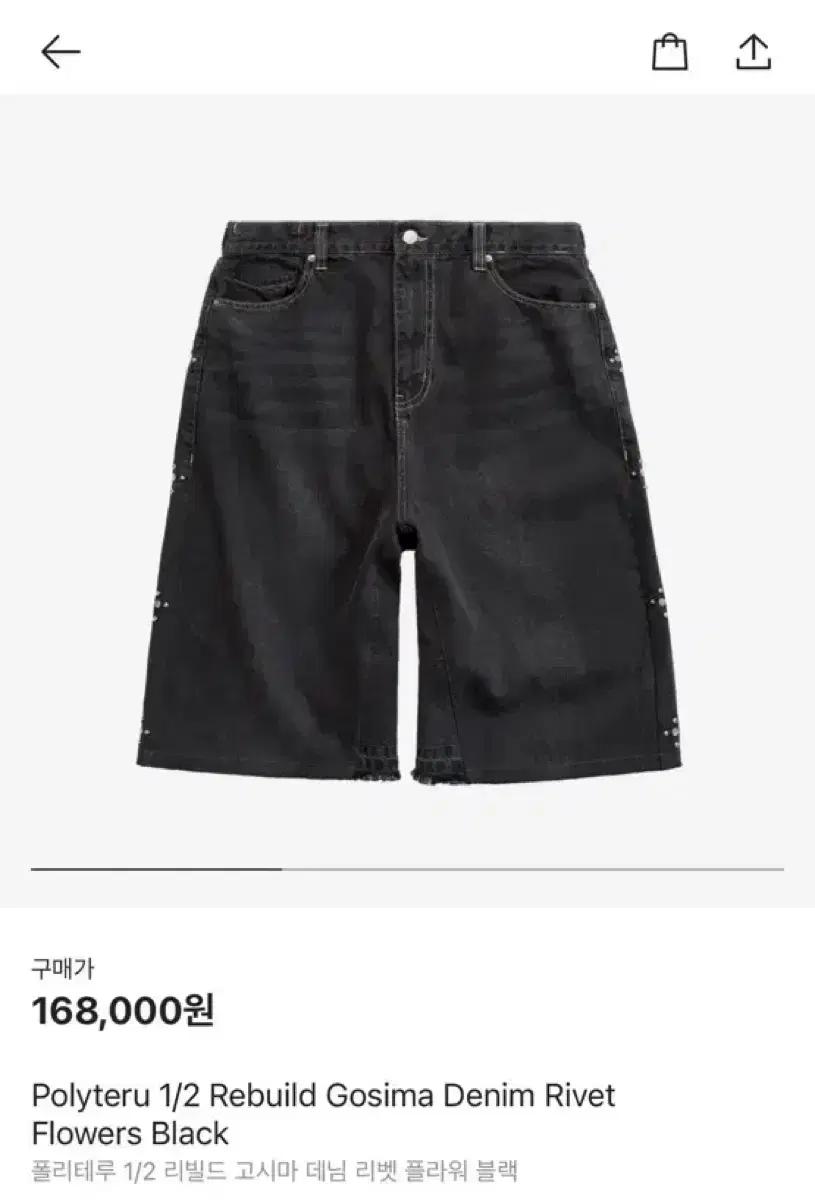 폴리테루 1/2  리빌드 고시마 데님 리벳 플라워 버뮤다 팬츠